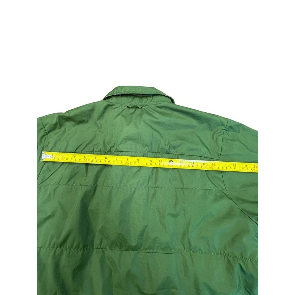 The North Face Mens Reversible Quilted Shirt Jacket Olive Green Plaid SMALL